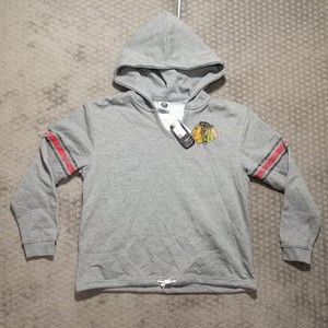 NHL Chicago Blackhawks Youth Boys V Neck Hoodie Size Large Gray New With Tags